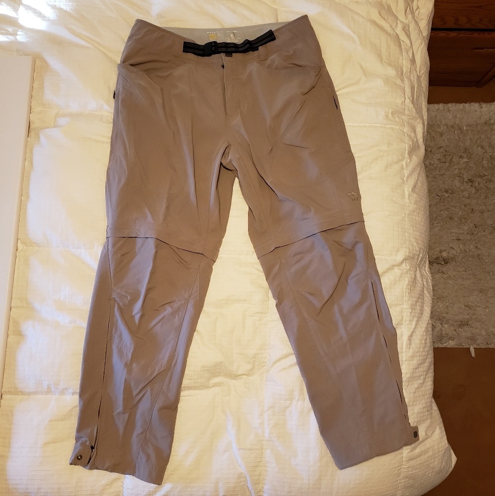 Mountain Hardwear L Vintage Tan Convertible Pants